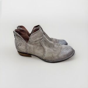 Born Bootie Women 8 Taupe Brown Kerri Cut Out Ankle Boot Zip Up Casual Comfort